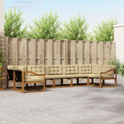 Ensemble de canapés d'extérieur 7 pcs Naturel et Beige 643216643216