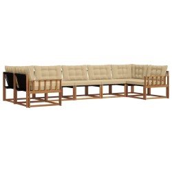 Ensemble de canapés d'extérieur 7 pcs Naturel et Beige 643217643217
