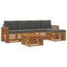 Ensemble de canapés d'extérieur 6 pcs Naturel et Anthracite 643218643218