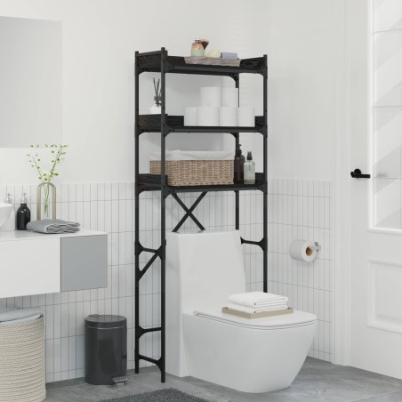 Étagère pour machine à laver Chêne noir 67 x 25 x 163 cm 643219643219