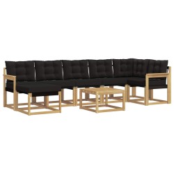 Ensemble de canapés d'extérieur 8 pcs Blanc et noir 643222643222
