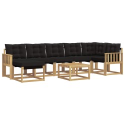 Ensemble de canapés d'extérieur 8 pcs Blanc et noir 643223643223