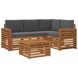 Ensemble de canapés d'extérieur 5 pcs Naturel et Anthracite 643230643230