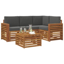 Ensemble de canapés d'extérieur 5 pcs Naturel et Anthracite 643230643230