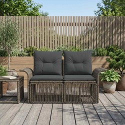 Canapé de jardin 2-Nombre de places Gris polyrotin 643235643235