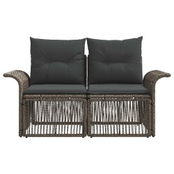 Canapé de jardin 2-Nombre de places Gris polyrotin 643235643235