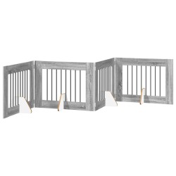 Porte de chien pliable avec supports 4 pcs Sonoma gris 321 cm 643247643247