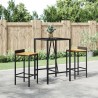 Table de bar et dessus en verre noir 70x70x110 cm poly rotin 643250643250
