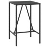 Table de bar et dessus en verre noir 70x70x110 cm poly rotin 643250643250
