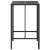 Table de bar et dessus en verre noir 70x70x110 cm poly rotin 643250643250