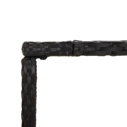 Table de bar et dessus en verre noir 70x70x110 cm poly rotin 643250643250