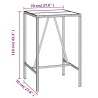 Table de bar et dessus en verre noir 70x70x110 cm poly rotin 643250643250