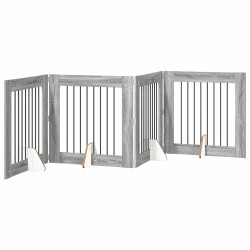 Porte de chien pliable avec supports 4 pcs Sonoma gris 321 cm 643252643252