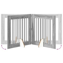 Porte de chien pliable avec supports 4 pcs Sonoma gris 321 cm 643252643252