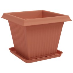 Pots de plantes 6 pcs Rouge brique 38 x 38 x 30 cm Plastique 643255643255