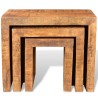  Table gigogne 3 pcs Bois massif de manguier   