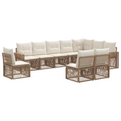 Ensemble de canapé de jardin 10 pcs Beige et blanc crème 643260643260