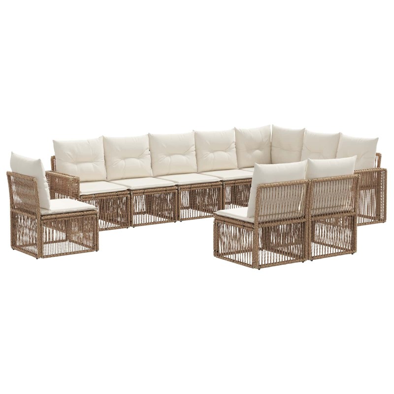 Ensemble de canapé de jardin 10 pcs Beige et blanc crème 643260643260