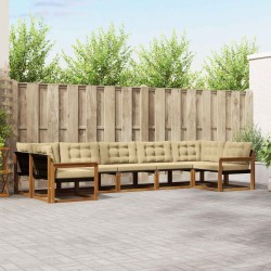 Ensemble de canapés d'extérieur 7 pcs Naturel et Beige 643288643288