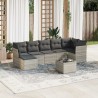 Salon de jardin 8 pcs avec coussins gris clair résine tressée 643291643291