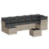 Salon de jardin 8 pcs avec coussins gris clair résine tressée 643291643291