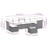 Salon de jardin 8 pcs avec coussins gris clair résine tressée 643291643291