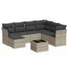 Salon de jardin 8 pcs avec coussins gris clair résine tressée 643292643292