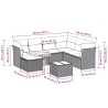 Salon de jardin 8 pcs avec coussins gris clair résine tressée 643292643292