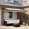 Auvent rétractable Gris clair et blanc 300 x 250 cm 643299643299