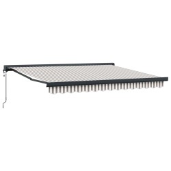 Auvent rétractable Gris clair et blanc 300 x 250 cm 643299643299