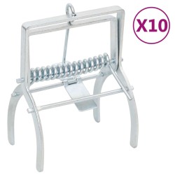 Pièges à taupes 10 pcs Argenté Acier galvanisé 643302643302