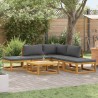 Salon de jardin 6 pcs avec coussins Bois d'acacia solide 643313643313