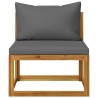 Salon de jardin 6 pcs avec coussins Bois d'acacia solide 643313643313
