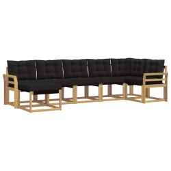 Ensemble de canapés d'extérieur 7 pcs Blanc et noir 643321643321
