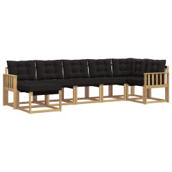 Ensemble de canapés d'extérieur 7 pcs Blanc et noir 643322643322