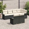 Ensemble de canapé de jardin avec coussin 7 pcs Noir Poly rotin 643344643344
