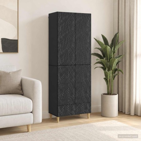 Ensemble de Meubles 2 pcs Noir Bois d'ingénierie 643346643346