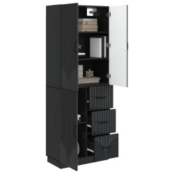 Ensemble de Meubles 2 pcs Noir Bois d'ingénierie 643352643352