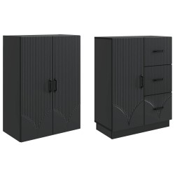 Ensemble de Meubles 2 pcs Noir Bois d'ingénierie 643352643352