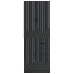 Ensemble de Meubles 2 pcs Noir Bois d'ingénierie 643352643352