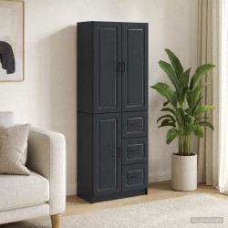 Ensemble de Meubles 2 pcs Noir Bois d'ingénierie 643353643353