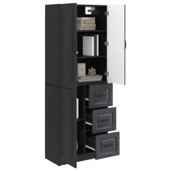 Ensemble de Meubles 2 pcs Noir Bois d'ingénierie 643353643353