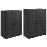 Ensemble de Meubles 2 pcs Noir Bois d'ingénierie 643353643353