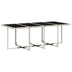 Ensemble à manger de jardin et coussins 9 pcs gris clair rotin 643357643357