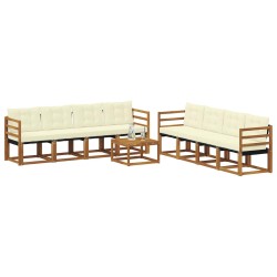 Ensemble de canapés d'extérieur 9 pcs Naturel et Crème 643358643358