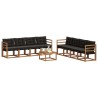 Ensemble de canapés d'extérieur 9 pcs Naturel et Noir 643360643360