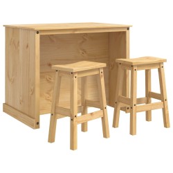 Ensemble Cuisine Îlot avec porte 3 pcs Cire de Miel Pin massif 643362643362