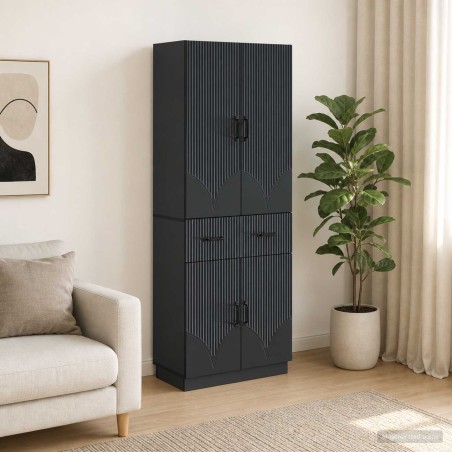 Ensemble de Meubles 2 pcs Noir Bois d'ingénierie 643363643363