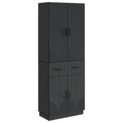 Ensemble de Meubles 2 pcs Noir Bois d'ingénierie 643363643363