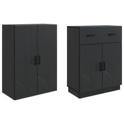 Ensemble de Meubles 2 pcs Noir Bois d'ingénierie 643363643363